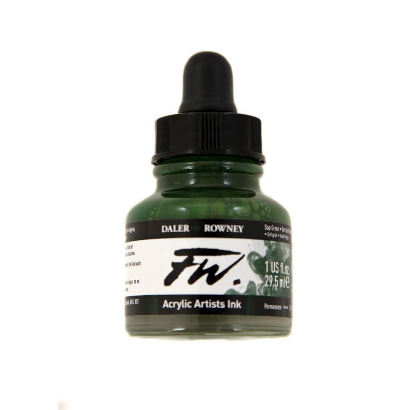 DR FW Acrylic ink 29.5ml 375 Sap green, Taiteilijatasoinen muste