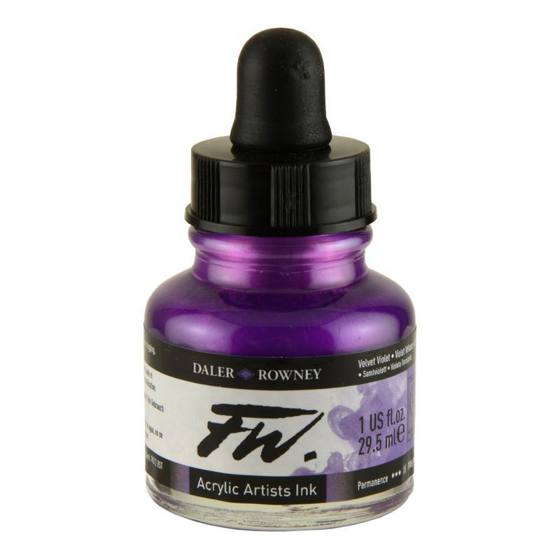 DR FW Acrylic ink 29.5ml 454 Velvet violet, Taiteilijatasoinen muste