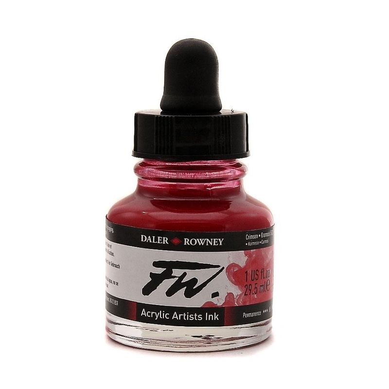 DR FW Acrylic ink 29.5ml 513 Crimson, Taiteilijatasoinen muste