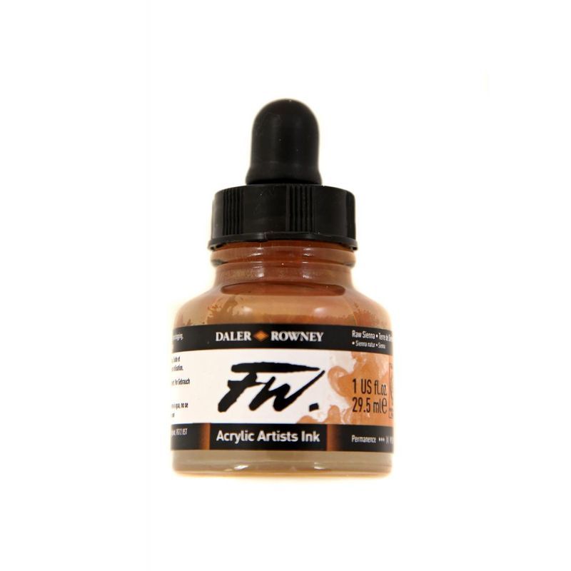 DR FW Acrylic ink 29.5ml 667 Raw sienna, Taiteilijatasoinen muste