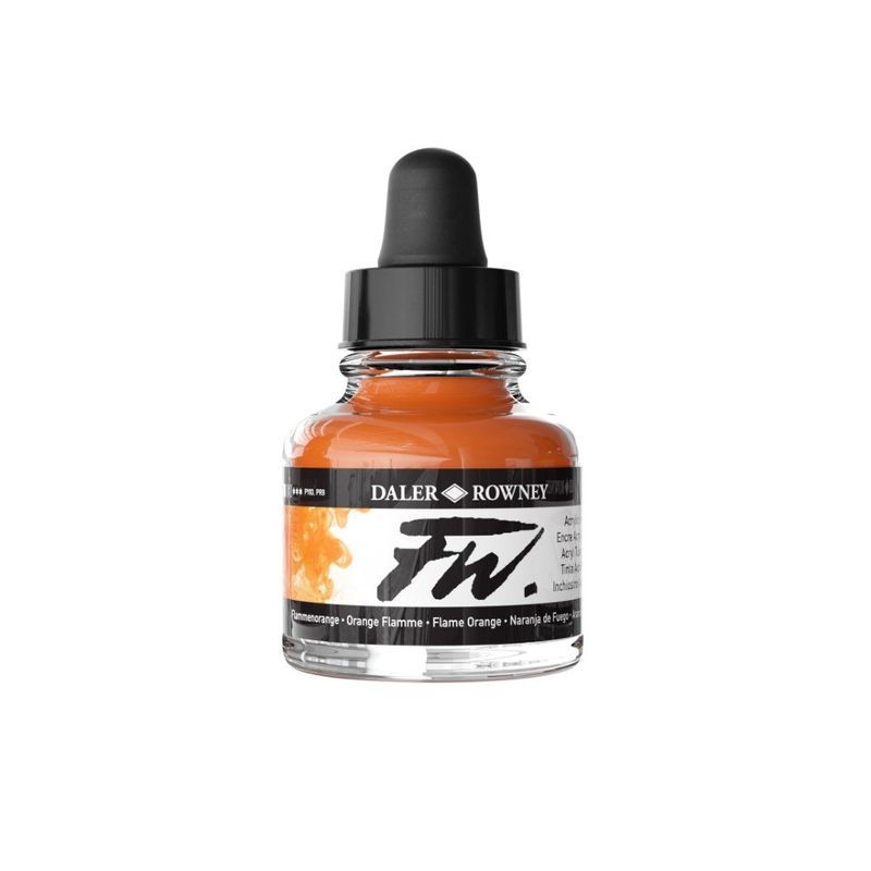 DR FW Acrylic ink 29.5ml 687 Flame orange, Taiteilijatasoinen muste