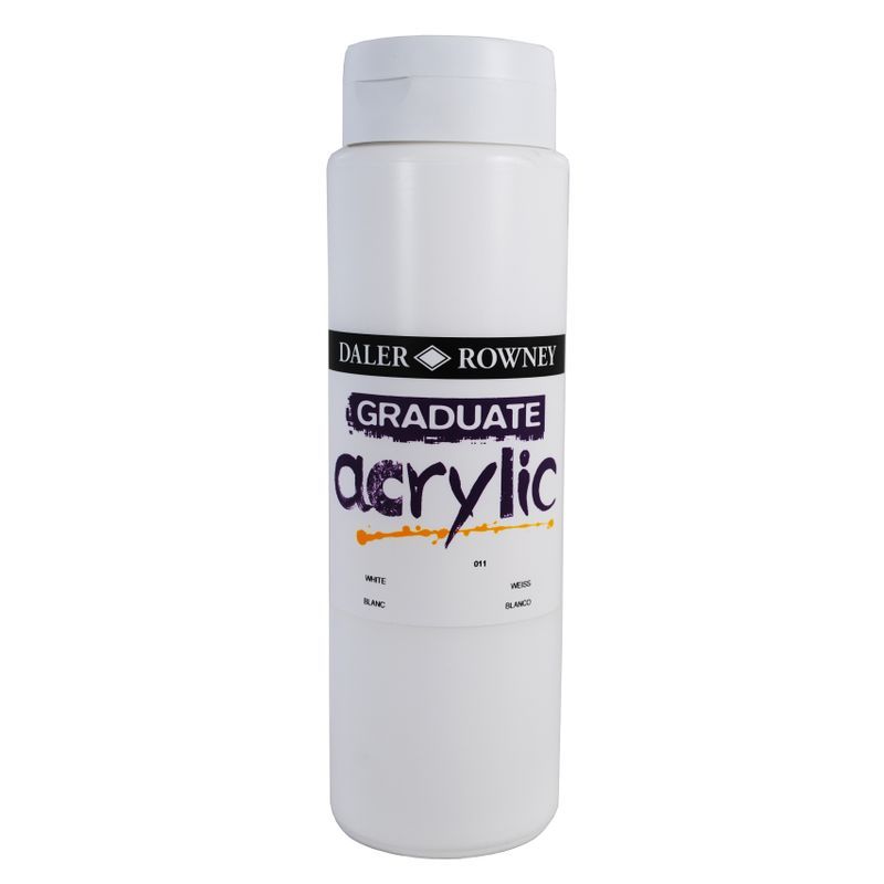 DR Graduate acrylic 500ml 011 White, 500ml akryyliväri