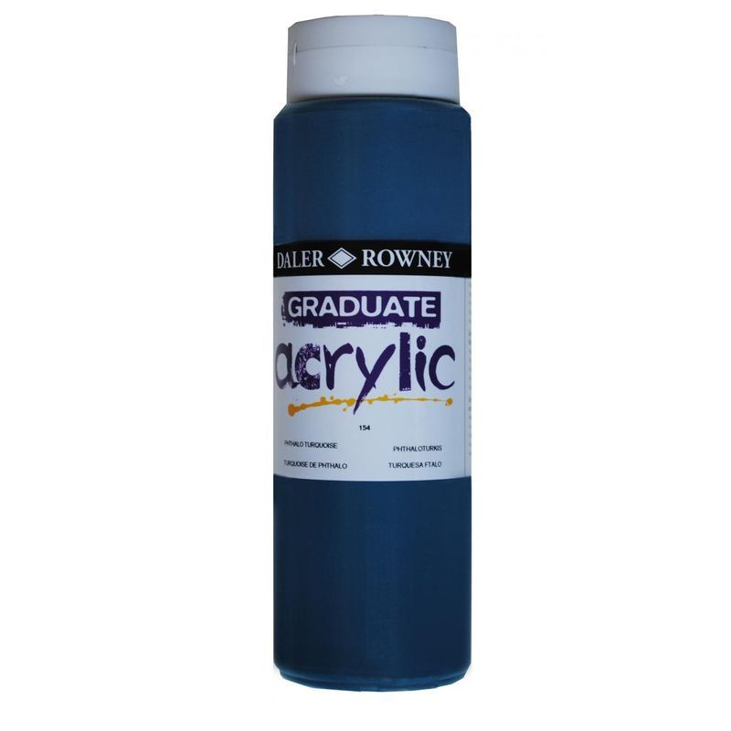 DR Graduate acrylic 500ml 154 Phthalo turquoise, 500ml akryyliväri