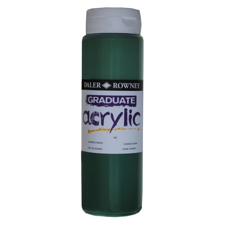 DR Graduate acrylic 500ml 343 Hooker's green, 500ml akryyliväri