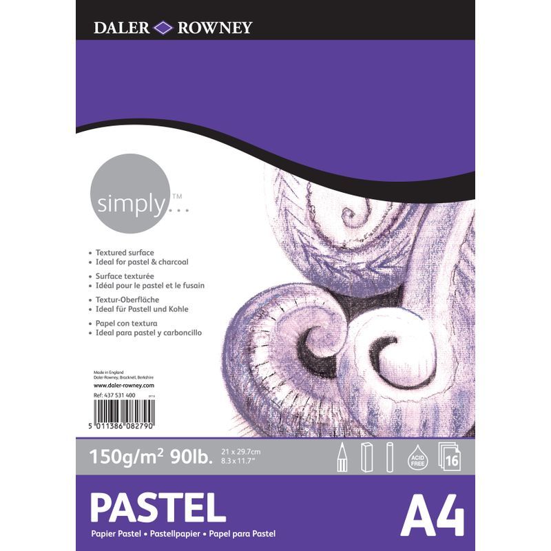 DR Simply pastellilehtiö 150g A4 (14), 14 sivua, pastellille