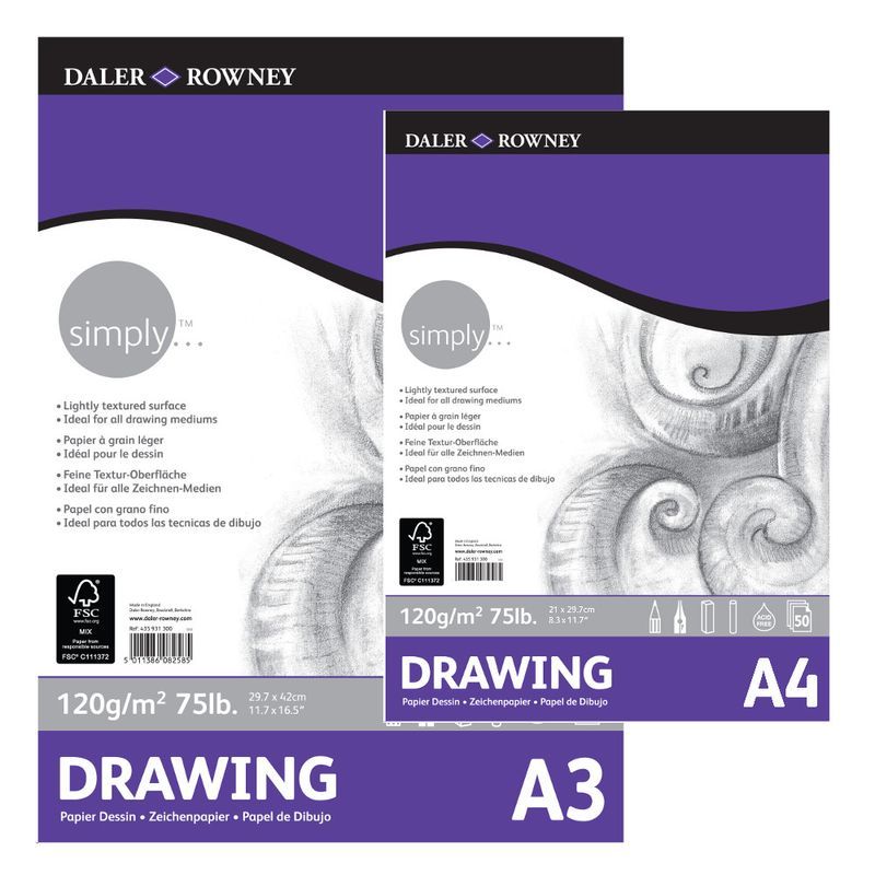 DR Simply piirustuslehtiö 120g A4 (50), 0