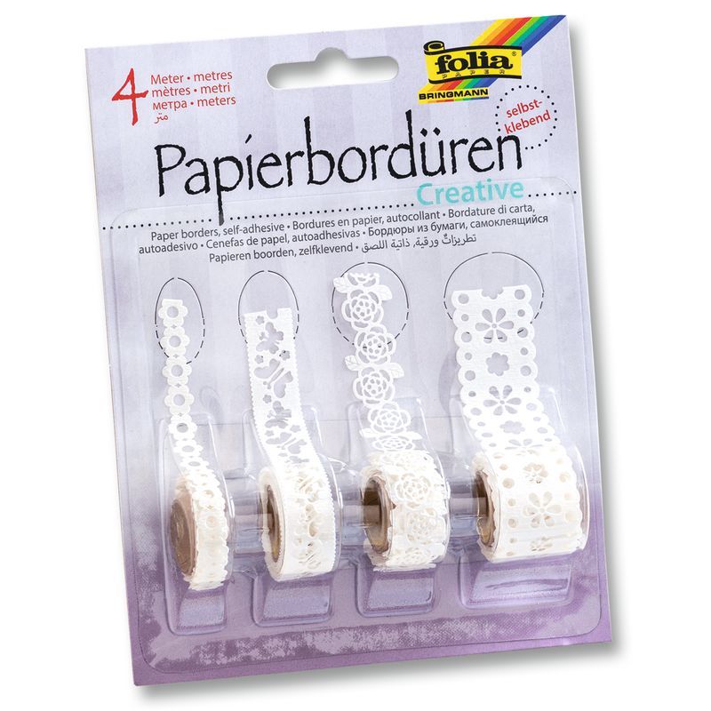 FOLIA Paperipitsiteippi Creative 4x1m valkoinen