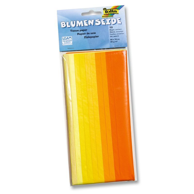 FOLIA Silkkipaperi 50x70cm 20g 10 ark kelt.lajitel