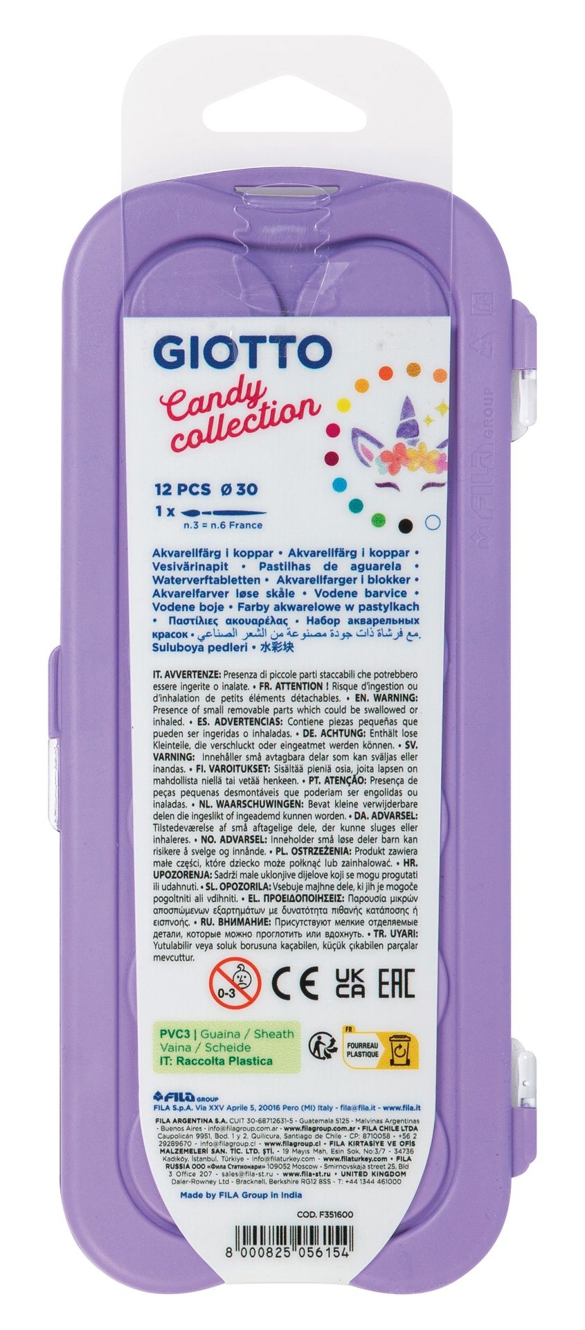 Giotto Candy Acquerelli 12 lajitelma