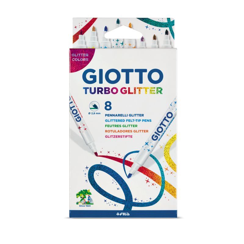 Giotto Turbo Glitter-tussit 8kpl piikkipakkaus