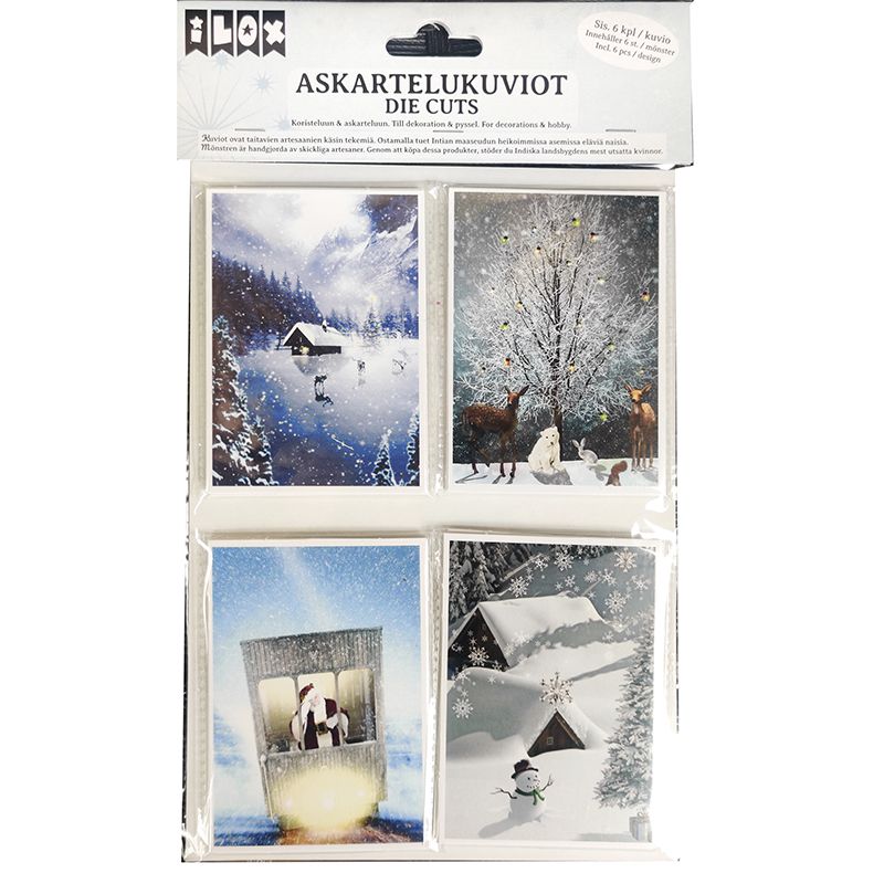 ILOX Askartelukuvio Joulumaisema 4x6kpl, joulu 21