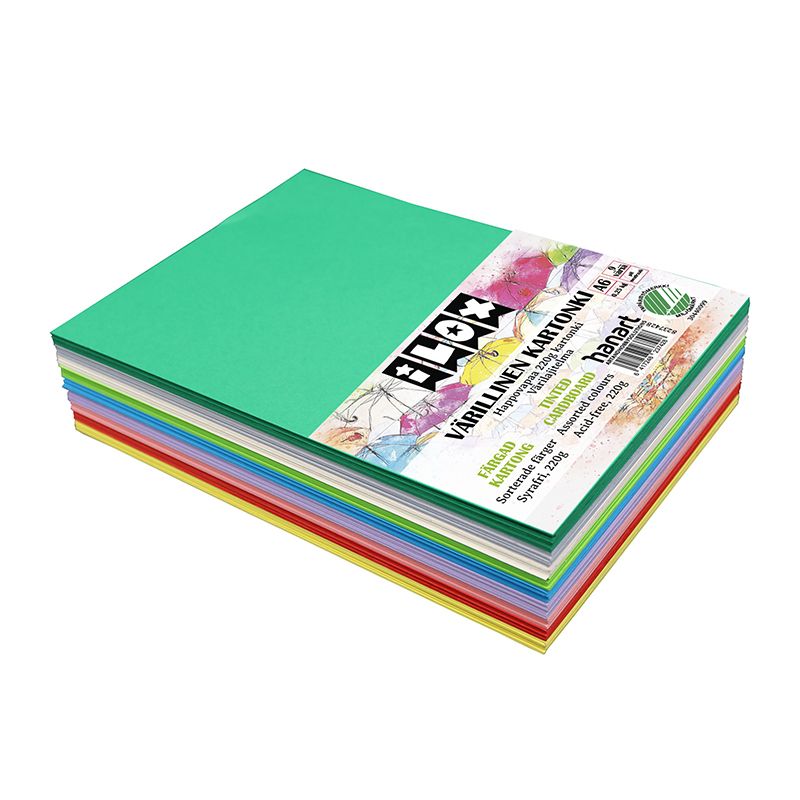 ILOX kartonkilajitelma A6 220g 9 väriä 250g, Kilokartonki