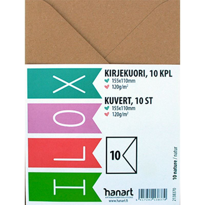 ILOX Kirjekuori 11x15,5cm 10kpl 120g 10 Nature, Piikkipakkaus