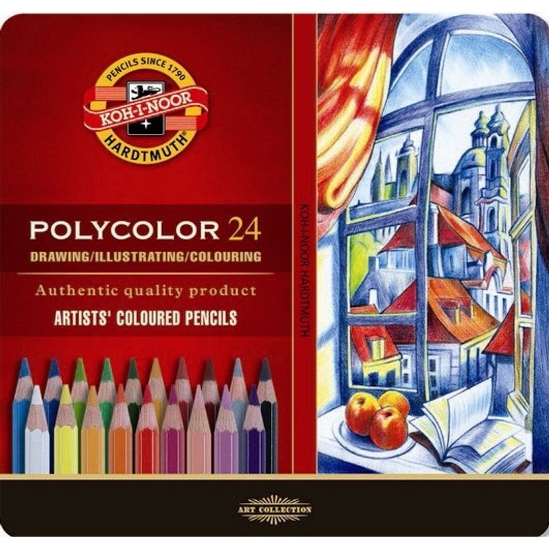 KOH Polycolor 24 värikynälajitelma, metallirasia