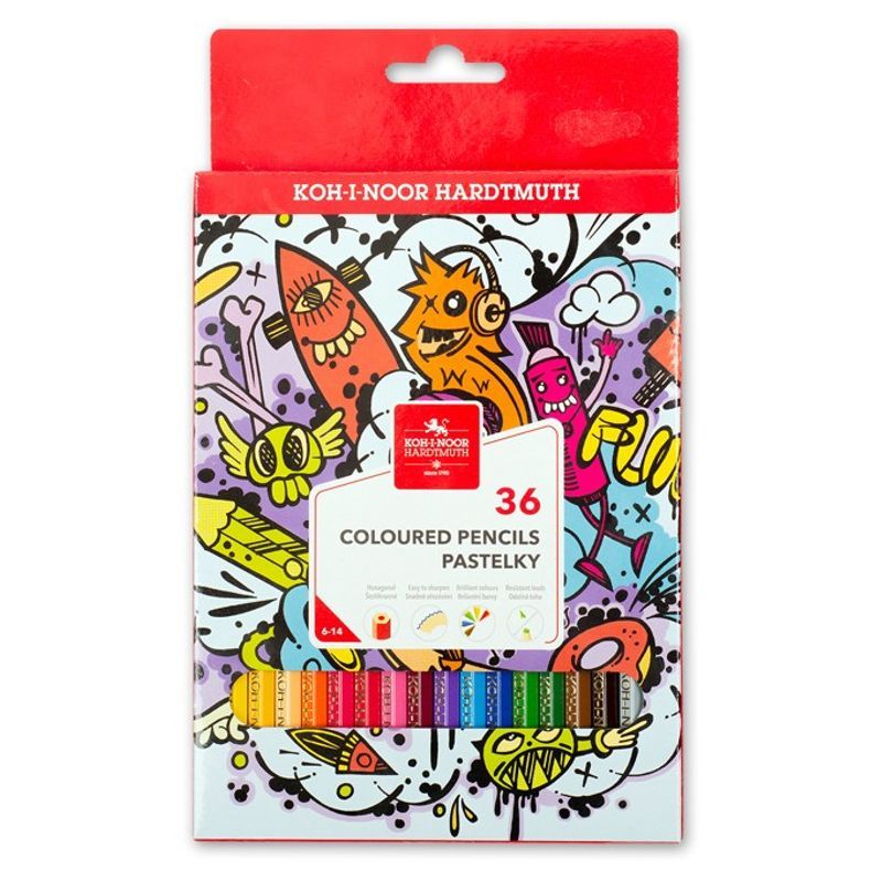 KOH Teenage 36 värikynälajitelma, kartonkirasia + terotin