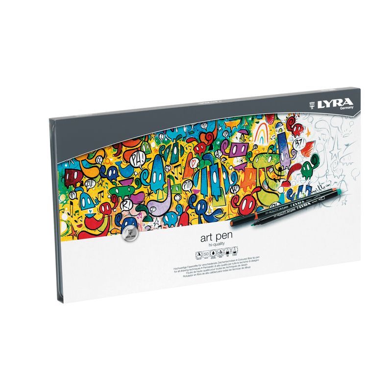 LYRA Art Pen - laveerattavat huopakynät 50, Metallirasia