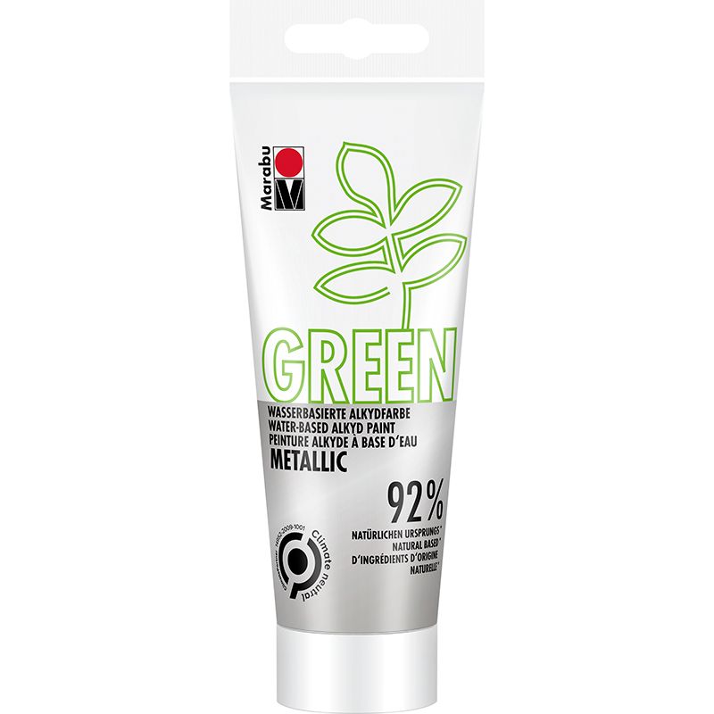 Marabu Green alkydimaali 100ml 782 hopea, metallic-silver