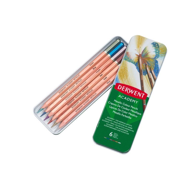 P. Derwent Academy Metallic 6 väriä, metallirasia