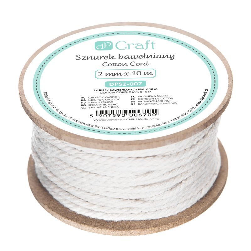 P. DPC Puuvillalanka 2mmx10m luonnonvalk, Makramee