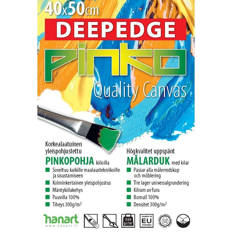 PINKO DEEPEDGE 40x50cm Maalauspohja 38mm, 100% puuvilla 300g (180)