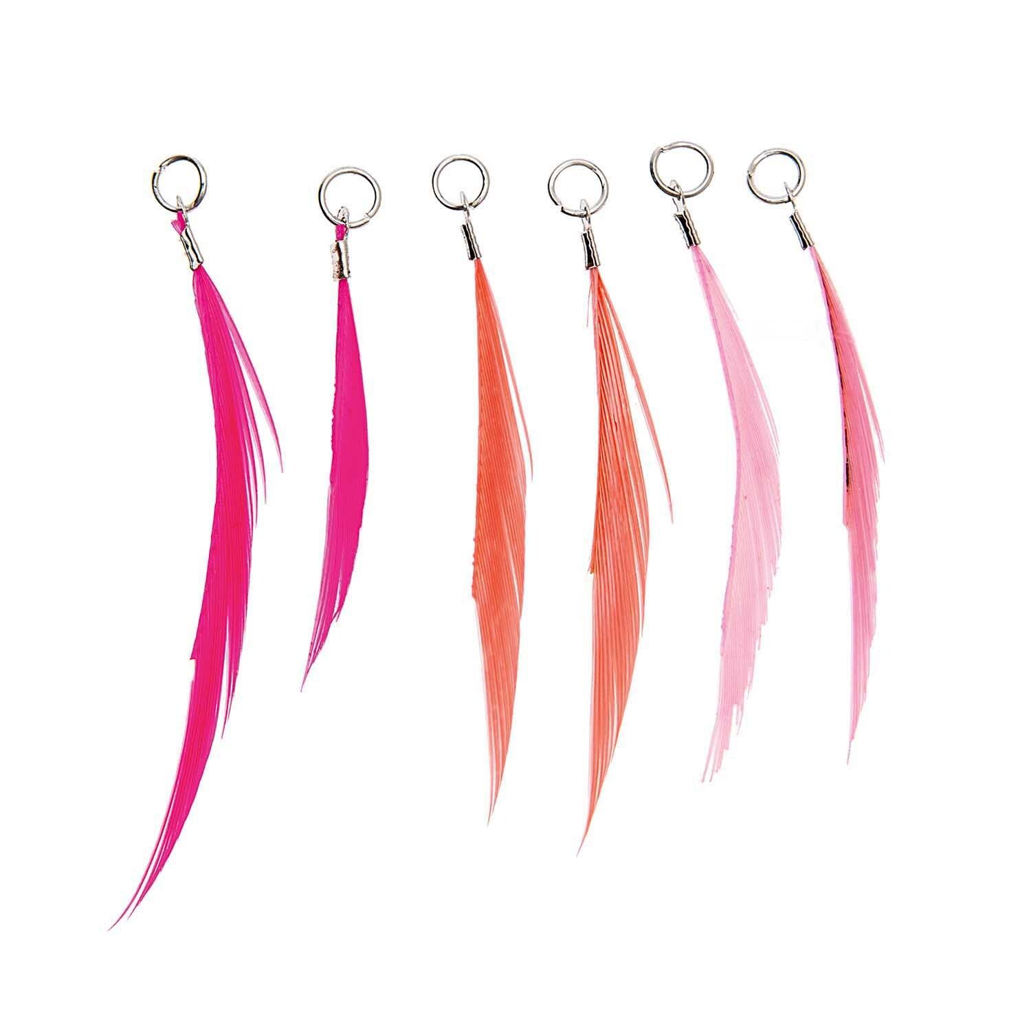 RICO Korutarvike höyhen 6 kpl punaiset neon