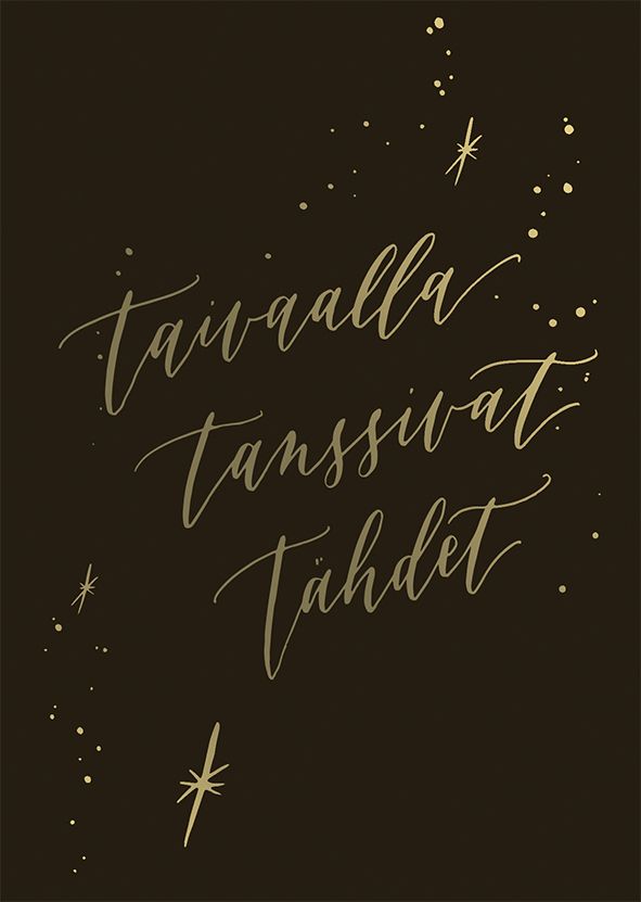 Joulukortti Kalligrafiastudio - Tähdet