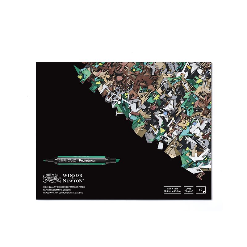 WN Bleedproof paper pad 27,94X35,56 cm, Lehtiö tusseille ja markereille