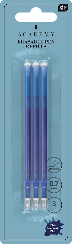 Mustekynän täyte 0,7 mm Interdruk - Sininen, poispyyhittävä