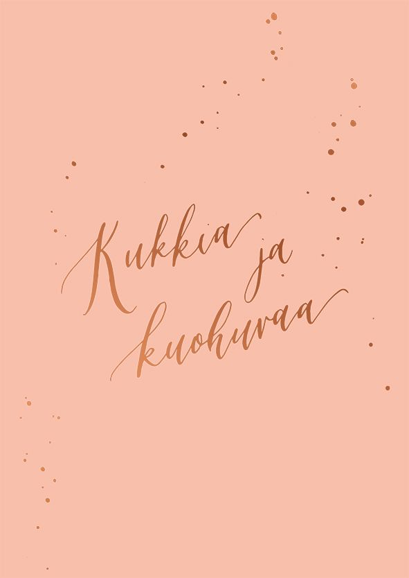 Postikortti Kalligrafiastudio - Kukkia ja kuohuvaa