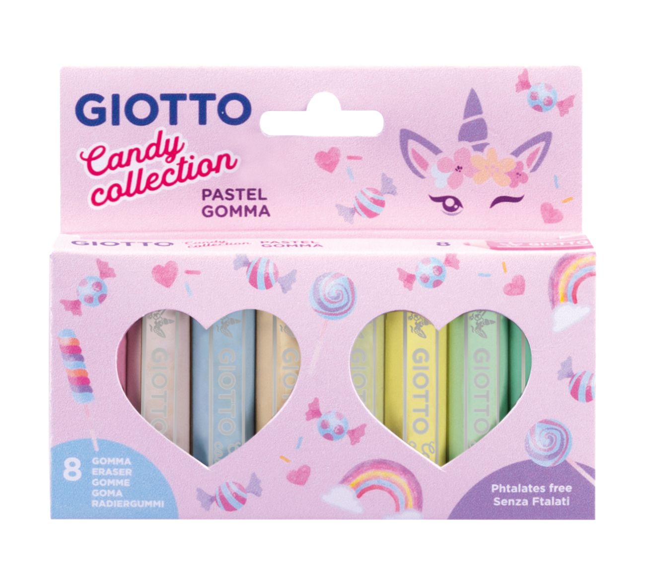 Giotto Candy Collection pyyhekumipakkaus 8 kpl