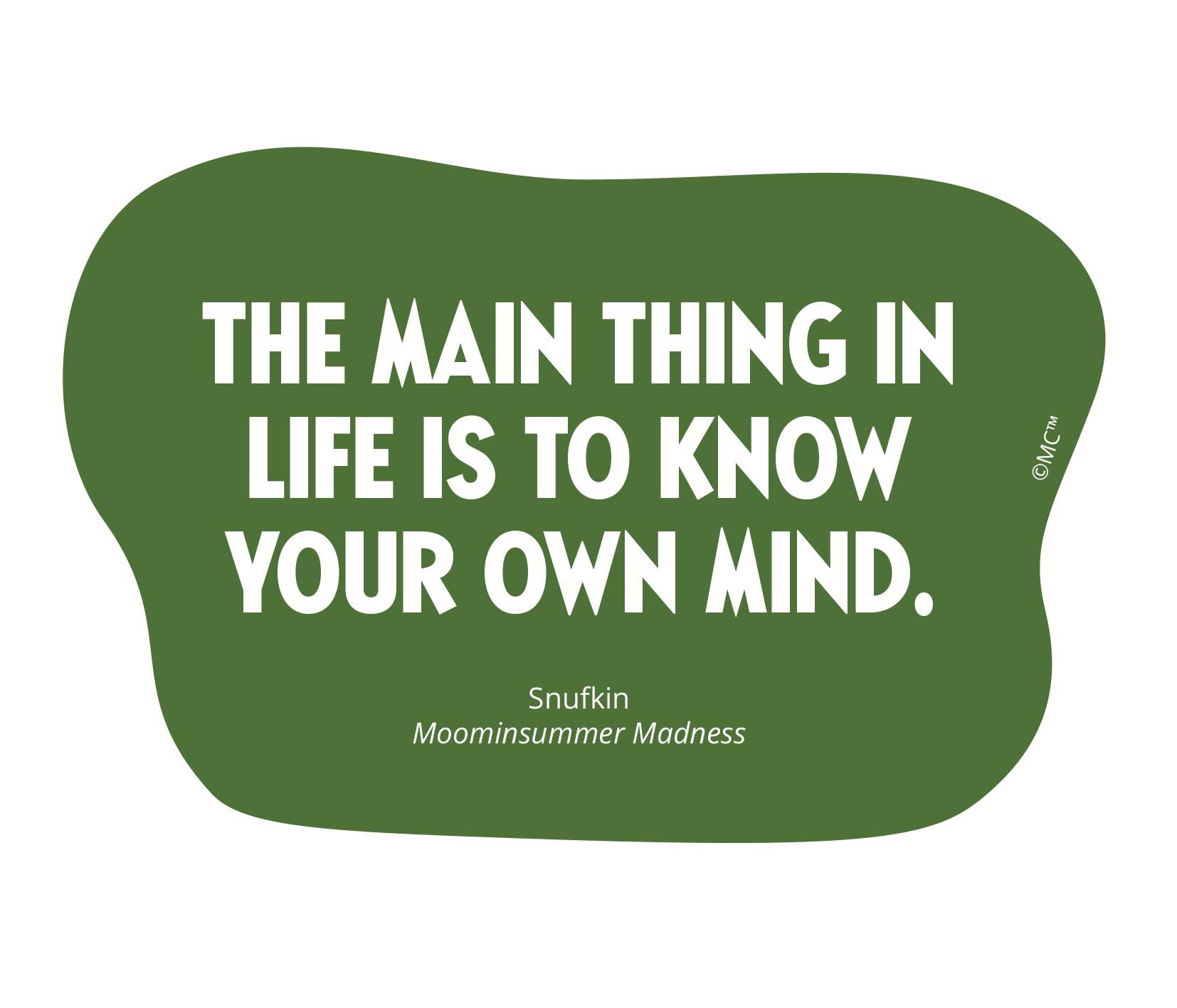 Vinyylitarra Putinki Muumi sitaatti - The main thing in life is to know Your Own Mind