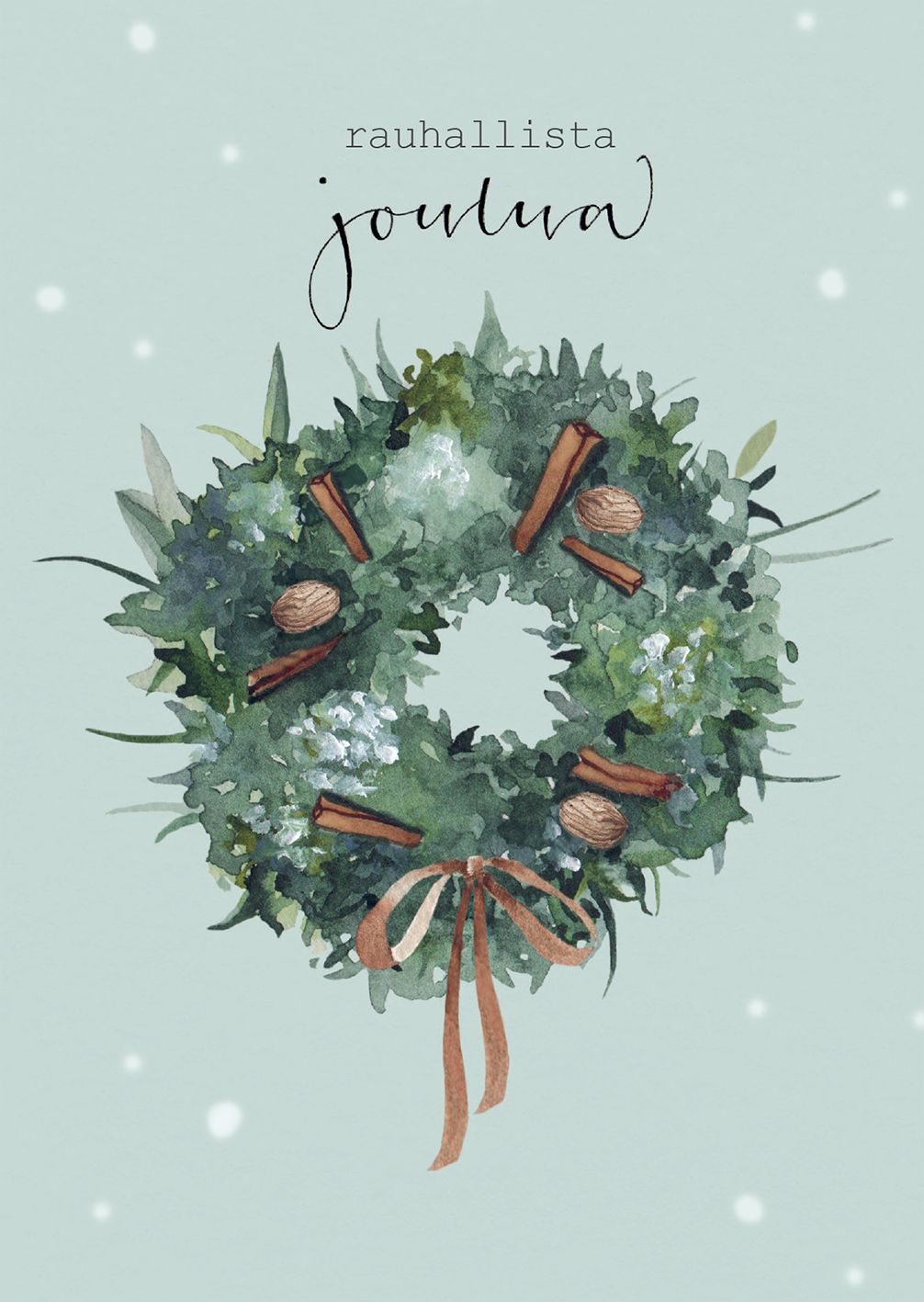 2-osainen joulukortti joulu Henna Adel - Kranssi "Rauhallista joulua"