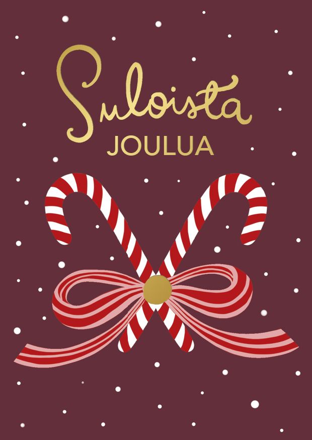 Joulukortti Putinki Letters - Karkkikepit, Suloista joulua