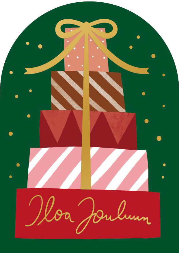 2-osainen joulukortti Putinki Letters - Paketit, Iloa jouluun