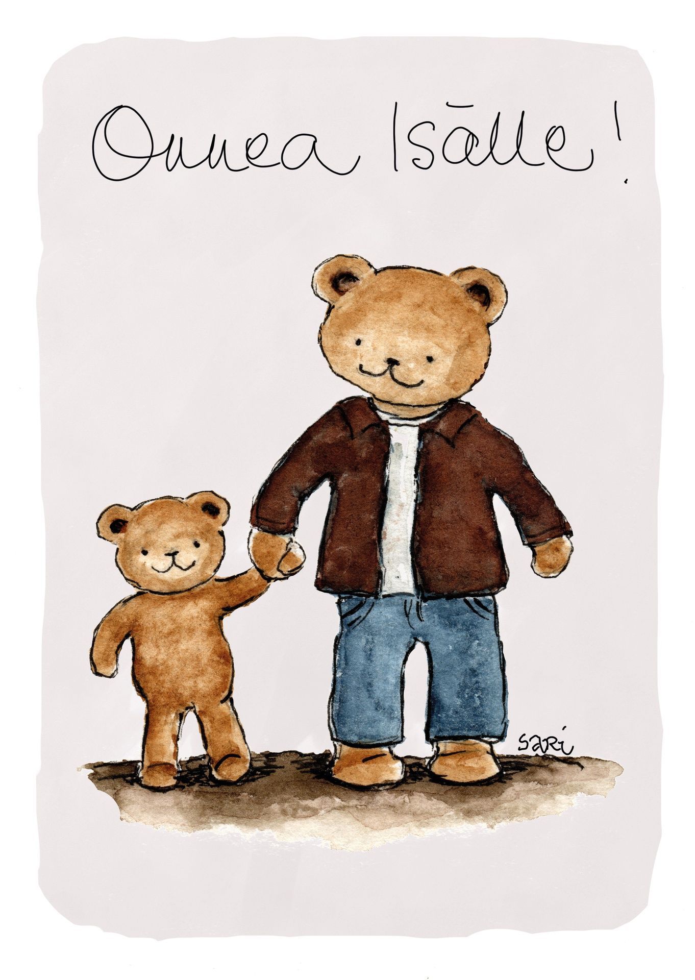 2-osainen kortti Sari's Artwork - Onnea isälle!