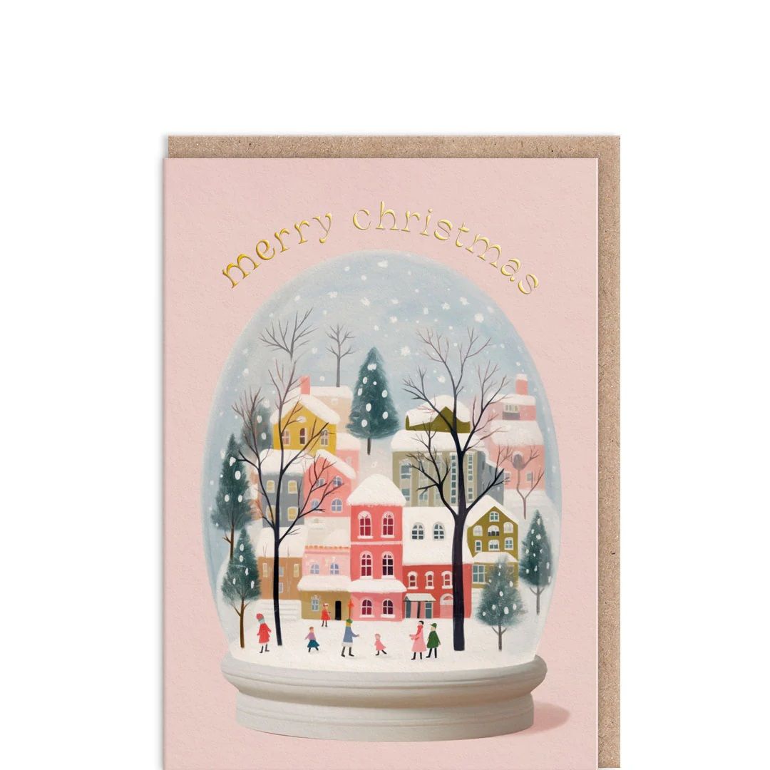 2-osainen joulukortti Ohh Deer - Merry Christmas snow globe