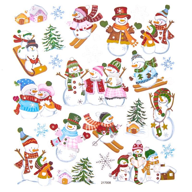 DPC tarra-arkki 15x17 cm 24 kpl lumiukko