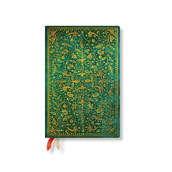 Lukuvuosikalenteri Mini 2027 Paperblanks - Emerald Flower