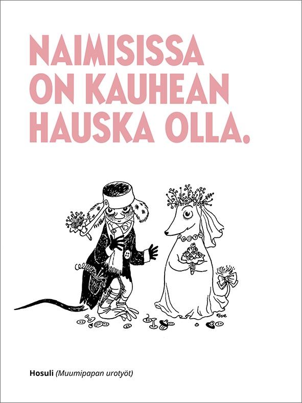 2-osainen kohopainokortti Muumi - Häät