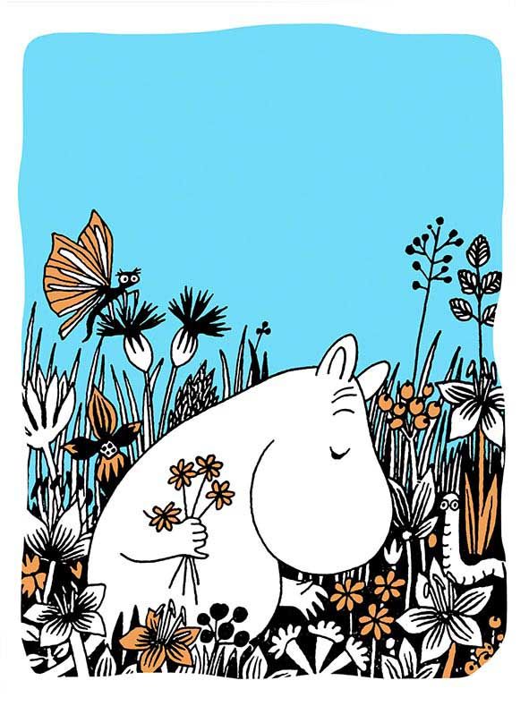 2-osainen kohopainokortti Muumi - Niityllä