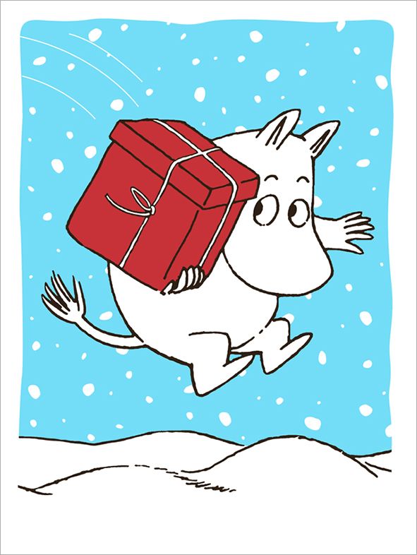 2-osainen kohopainokortti Muumi - Lahjapaketti