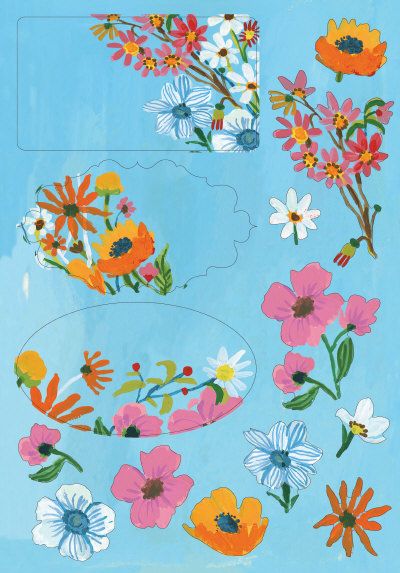 Kirjepaperisetti Roger la Borde - Flower Field