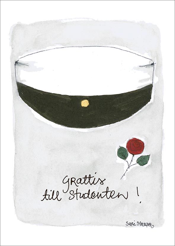 2-osainen kortti Sari's Artwork - Grattis till studenten
