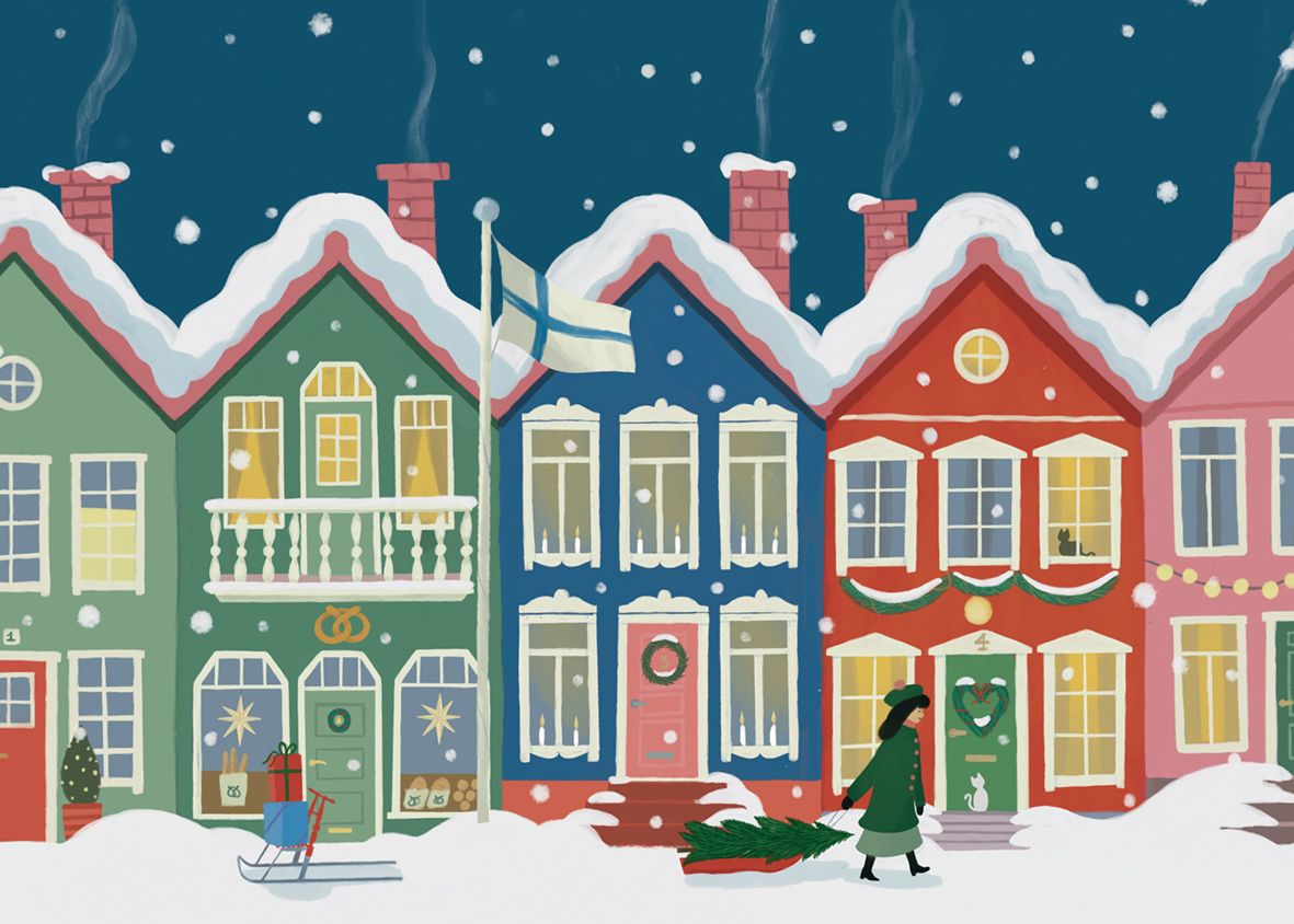 Palapeli Putinki Polka Paper - Talvikylä