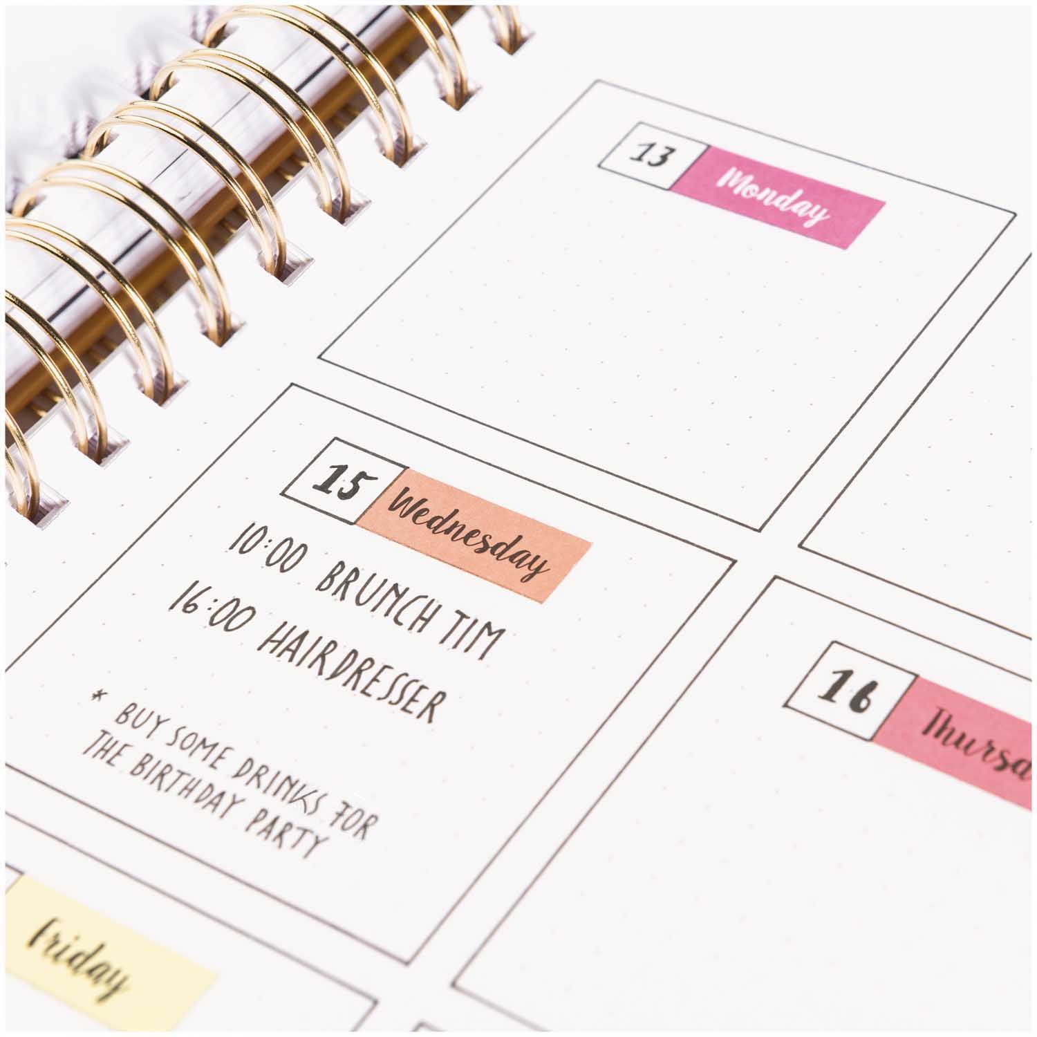 Tarrasetti Paper Poetry - Bujo Weekdays Pink