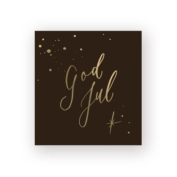 Pakettikortti joulu Putinki Kalligrafiastudio - God jul, musta