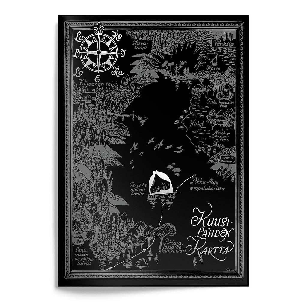 Vihko A5 Putinki Muumi - Kuusilahden kartta musta