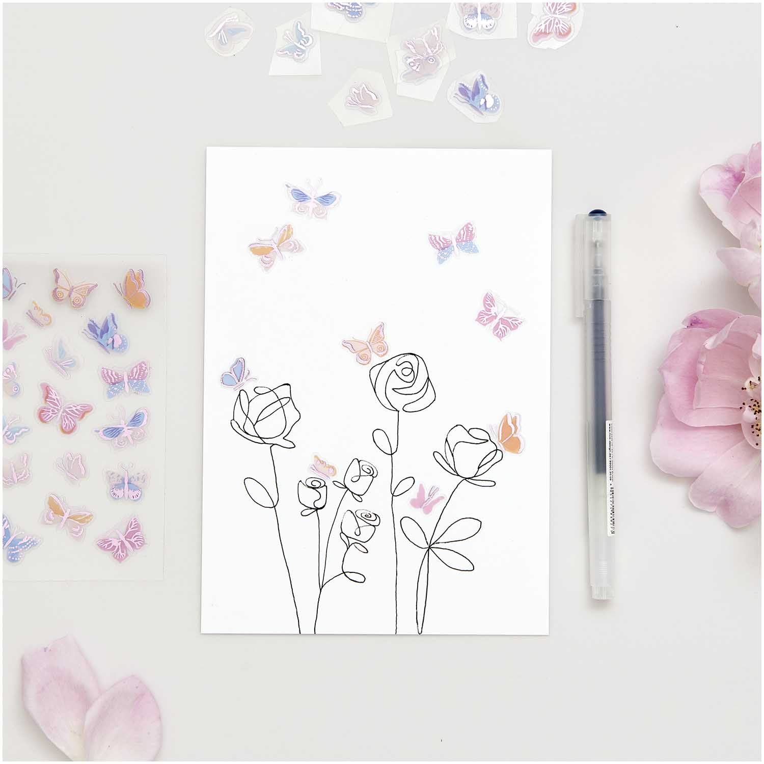 Foliotarrat Rico Design - La Vie en Rose, Butterflies