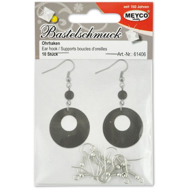 MEYCO Korvakorukoukku 10kpl hopea, TEHTAALLE 03/2025 nikkelitön