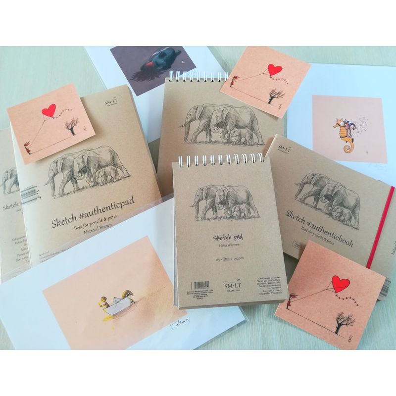 SMLT Piirustuslehtiö 120g A4 (60), mikroperforointi, kierre yläreunassa